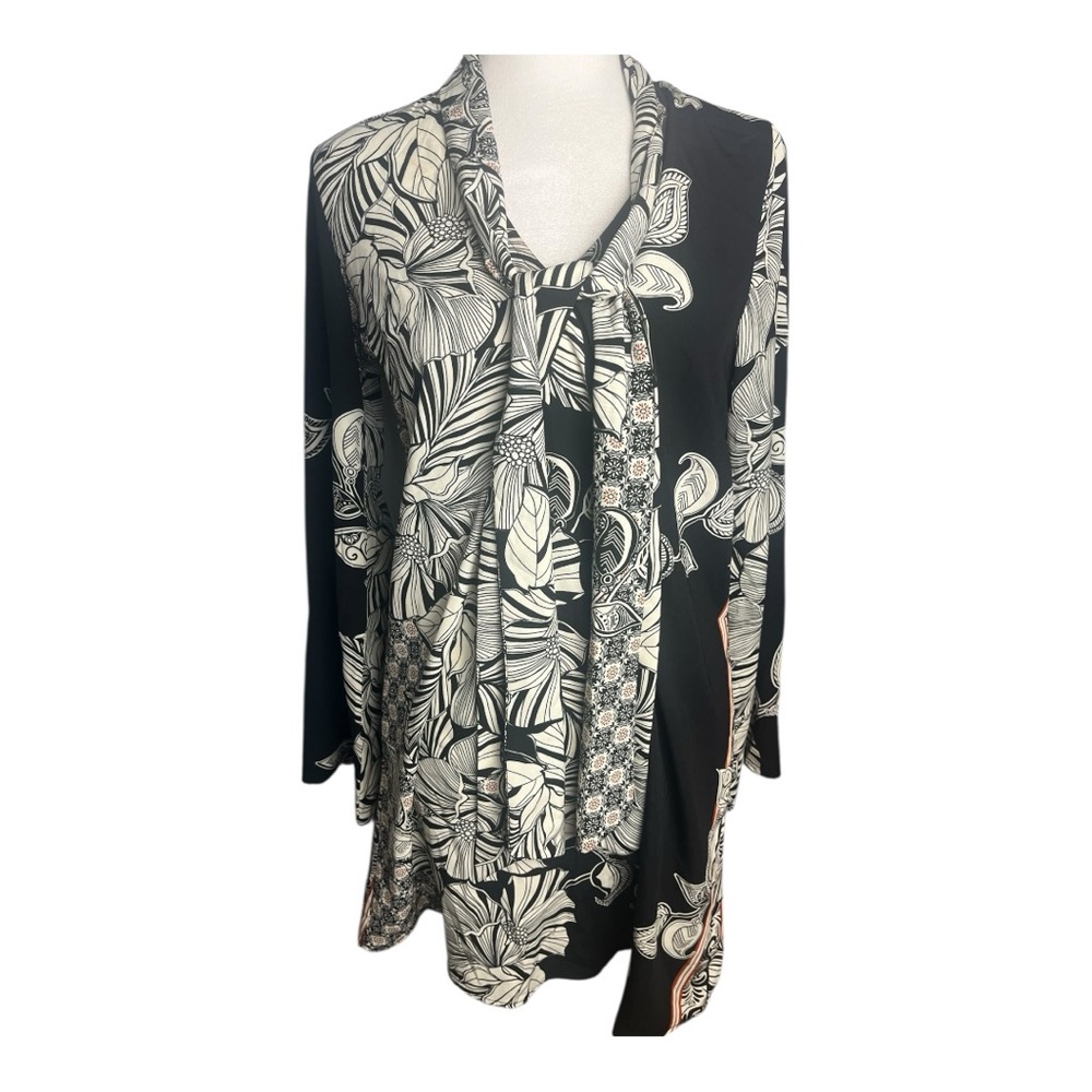 Fab’rik Tropical Print Long Sleeve Dress Size Medium